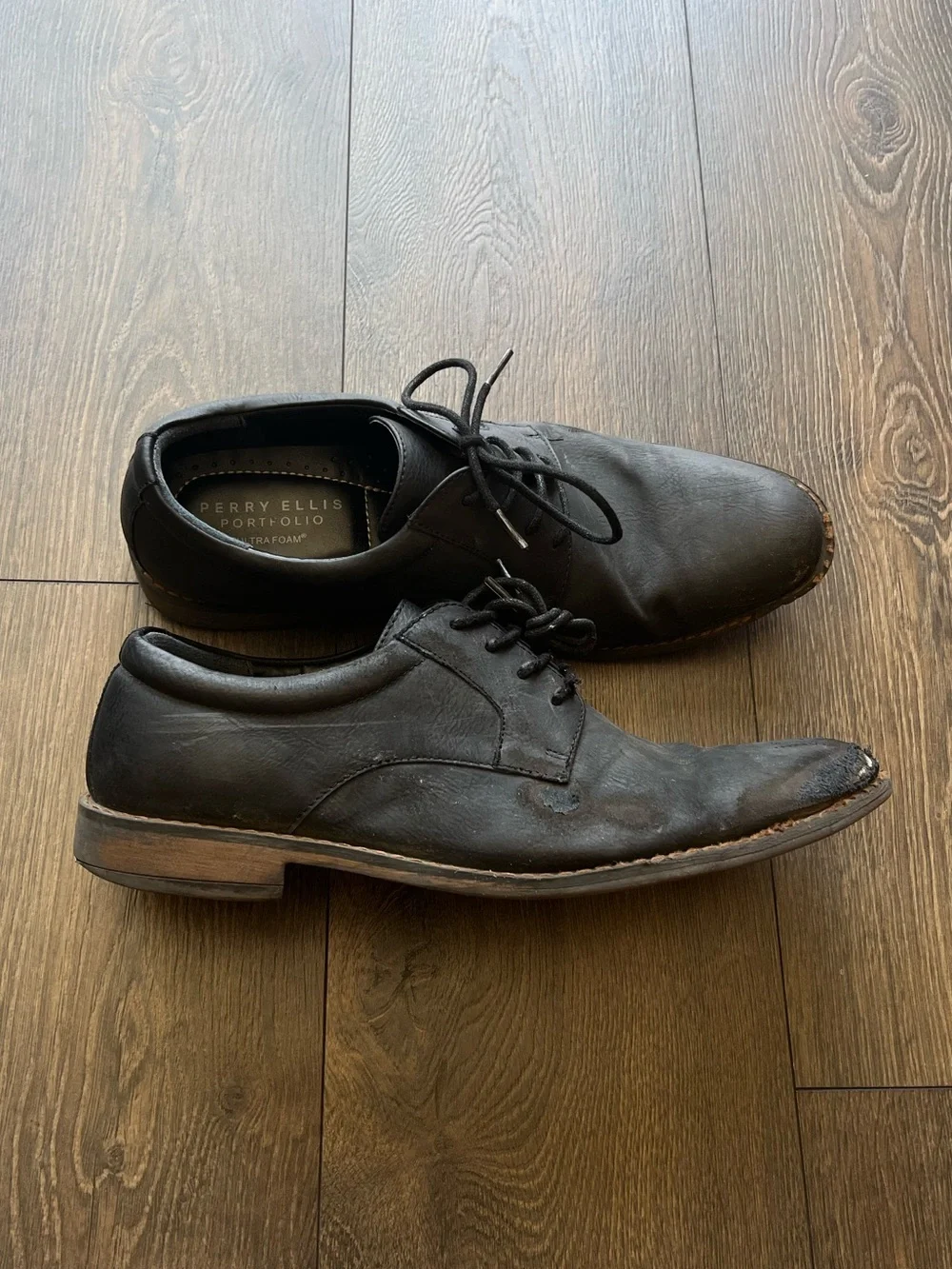 Perry Ellis Portfolio Leather Derby Shoes